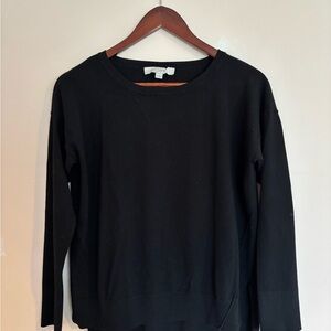 LOFT Black Pullover Crewneck Sweatshirt